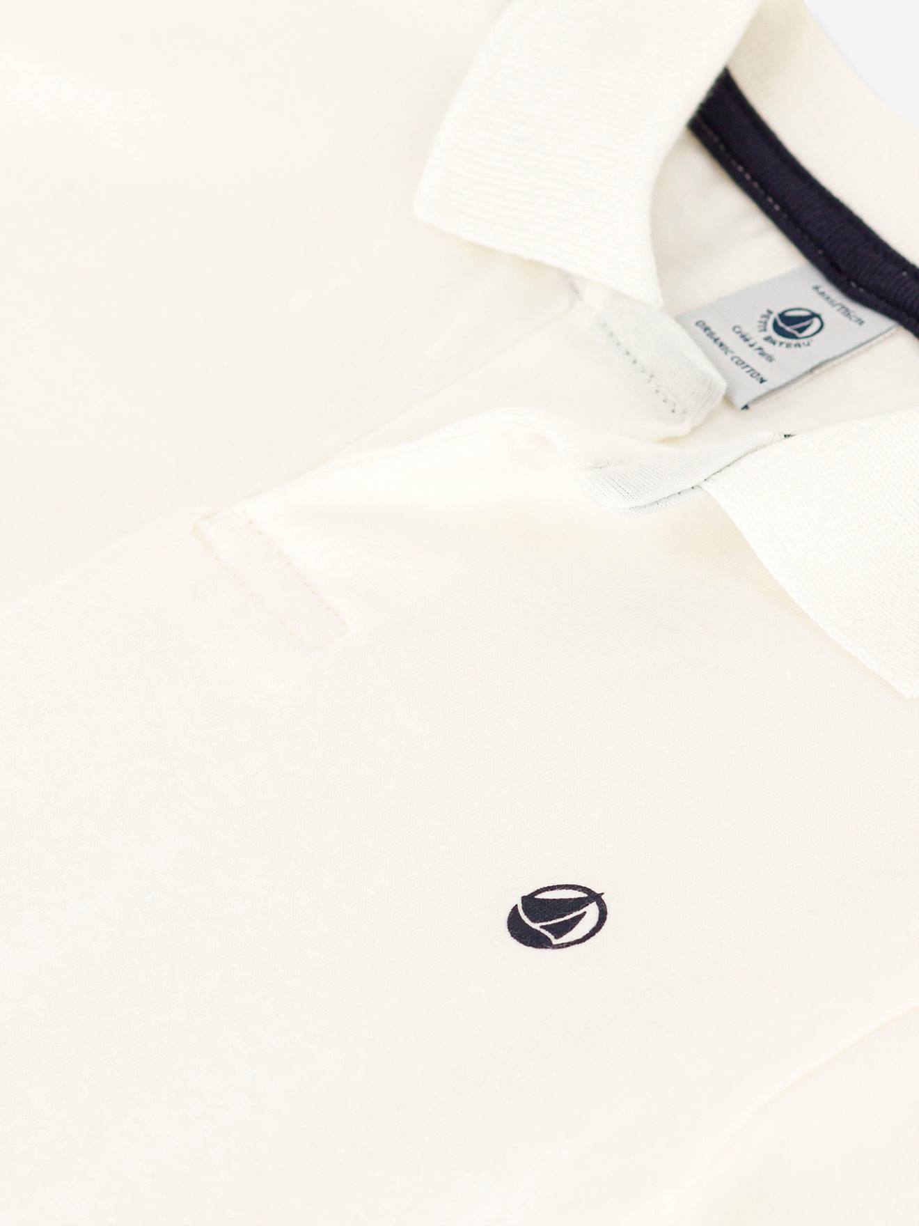 PETIT BATEAU camisa pólo branca de manga curta