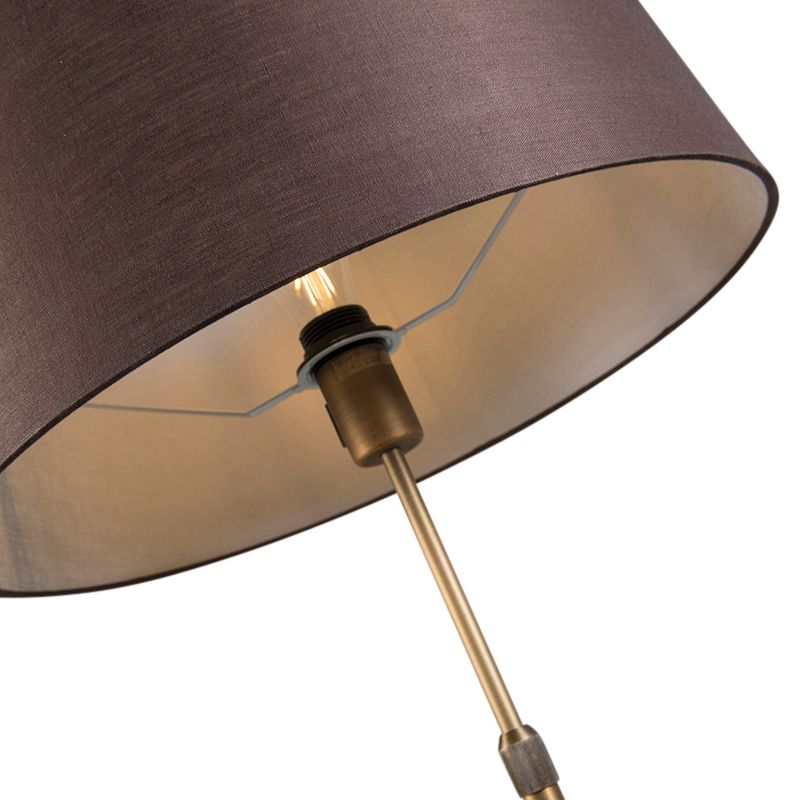 Vloerlamp brons met bruine kap 45 cm verstelbaar - Parte