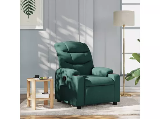 Fauteuil inclinable Vert foncé Tissu