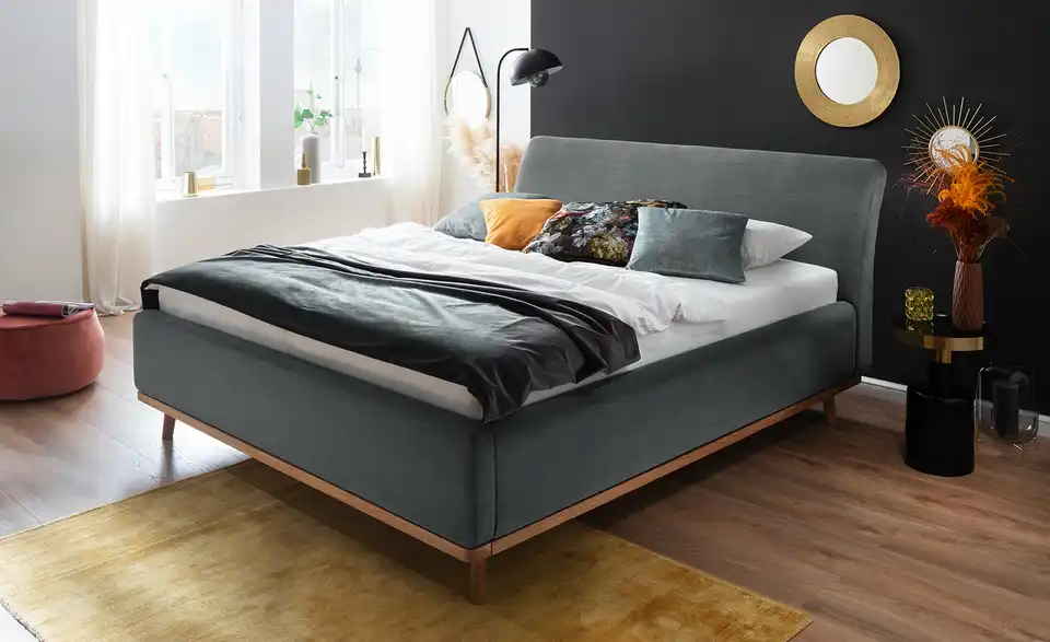 Polsterbettgestell Merla Anthrazit 160 cm