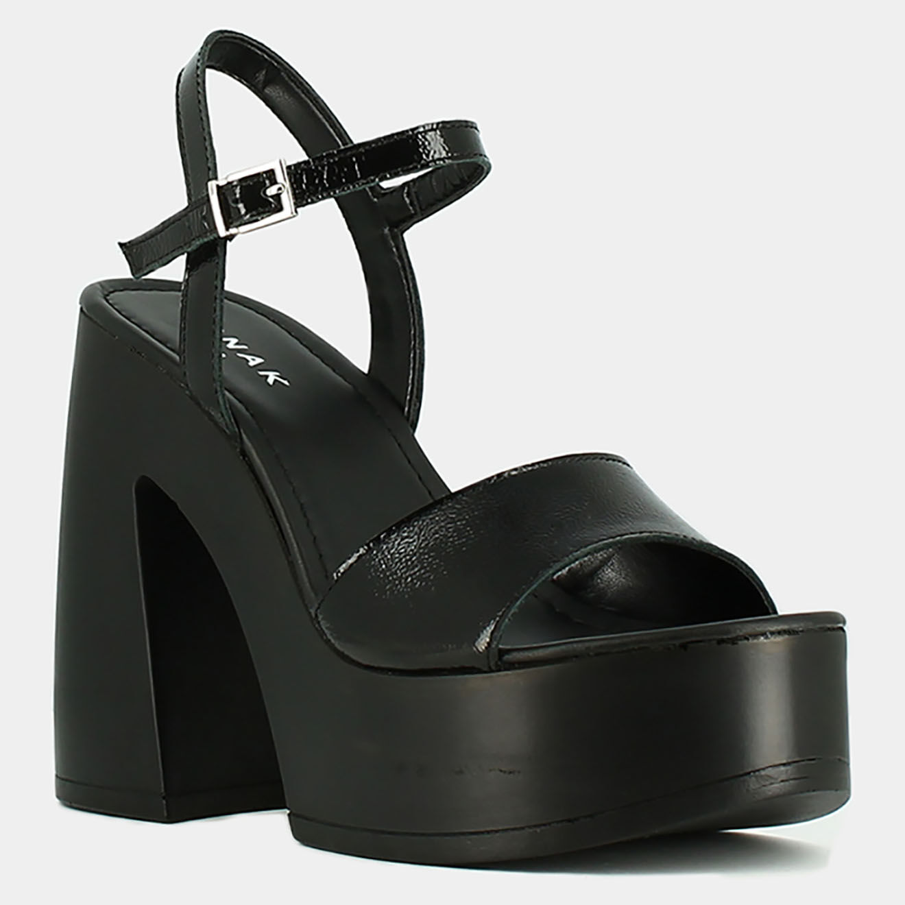 Jonak Sandales en Cuir verni Philippine noires - Talon 12.5 cm
