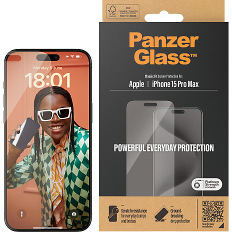 PanzerGlass skærmbeskyttelse iPhone 15 Pro Max