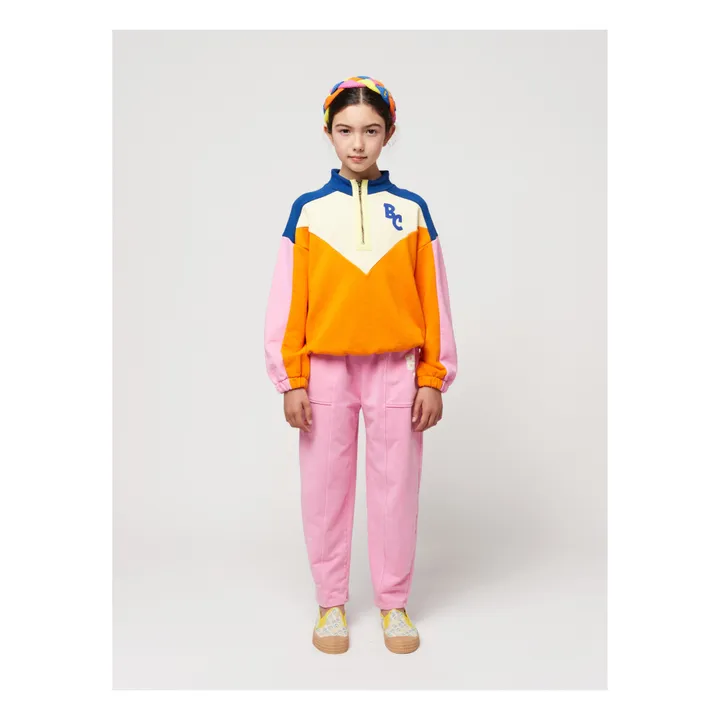 Bobo Choses Pull Coton Bio Color Block | Orange