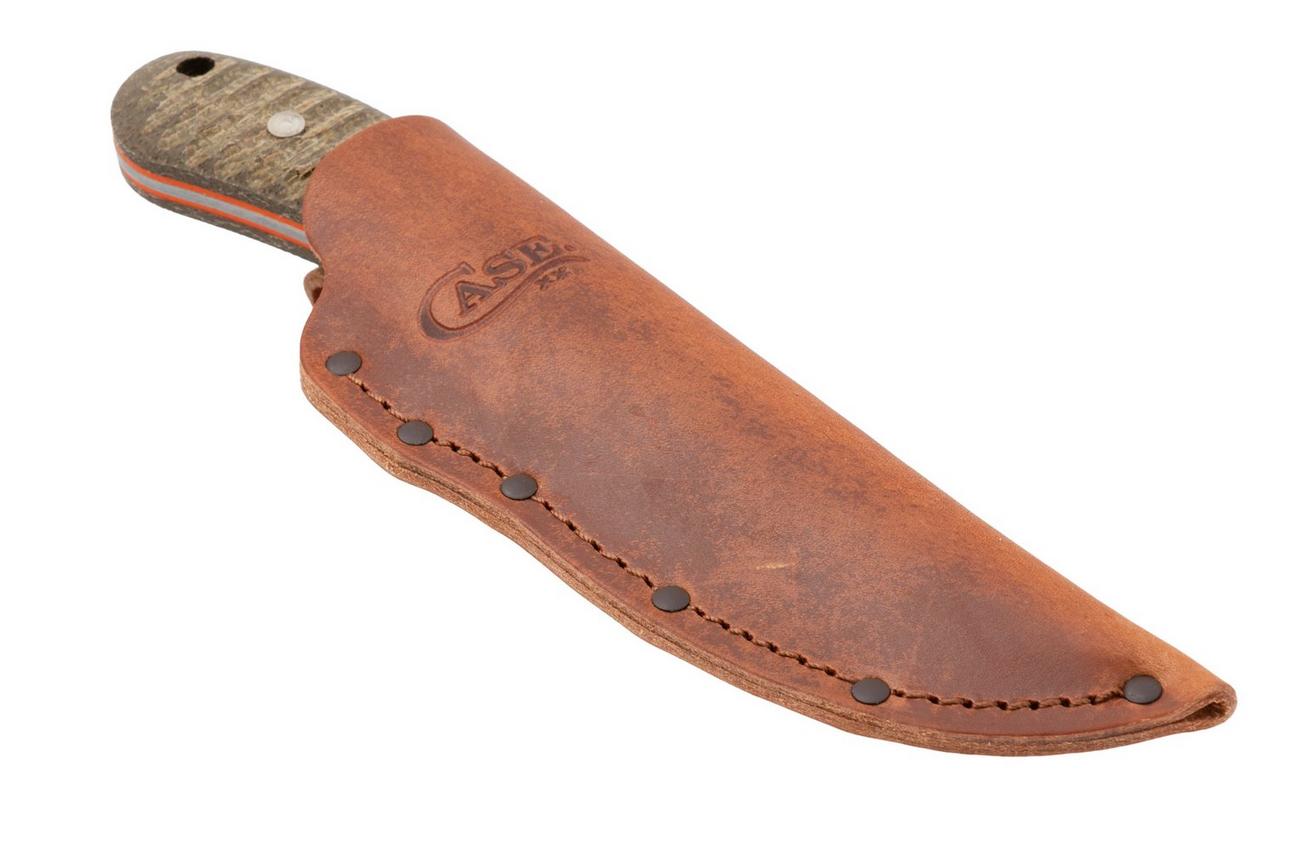 Case Ridgeback Hunter 30594, Stonewashed Stainless Steel, Green Laminate/Orange G-10, jachtmes