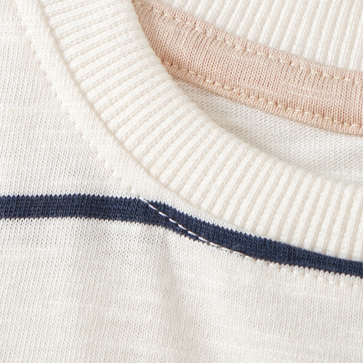 Topomini Pure Collection Baby Langarmshirt mit Streifen creme