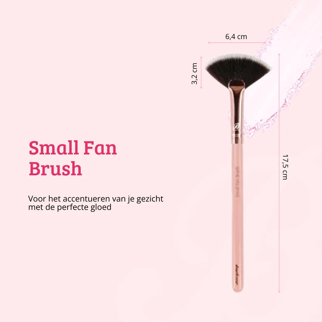 Pink & Rose Gold Small Fan Brush