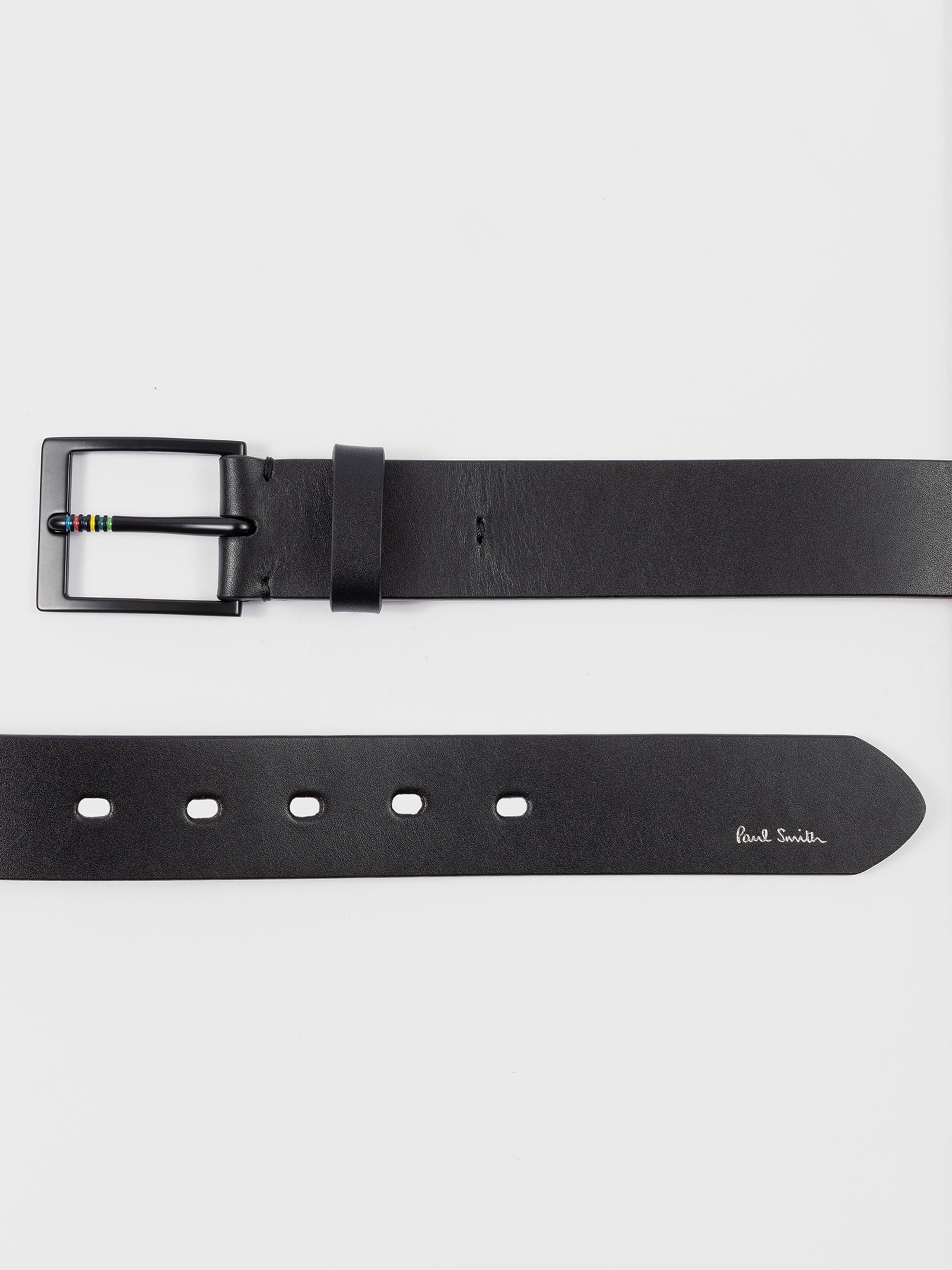 PS Paul Smith Logo Stripe Detail Black Belt