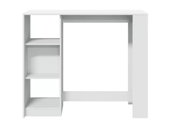 Table de bar et étagère blanc 124x46x103,5 cm bois d'ingénierie