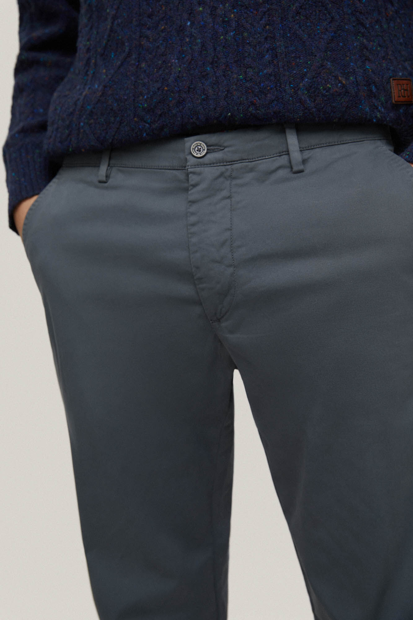 Calça chino Premium Flex Regular Fit - Cinza
