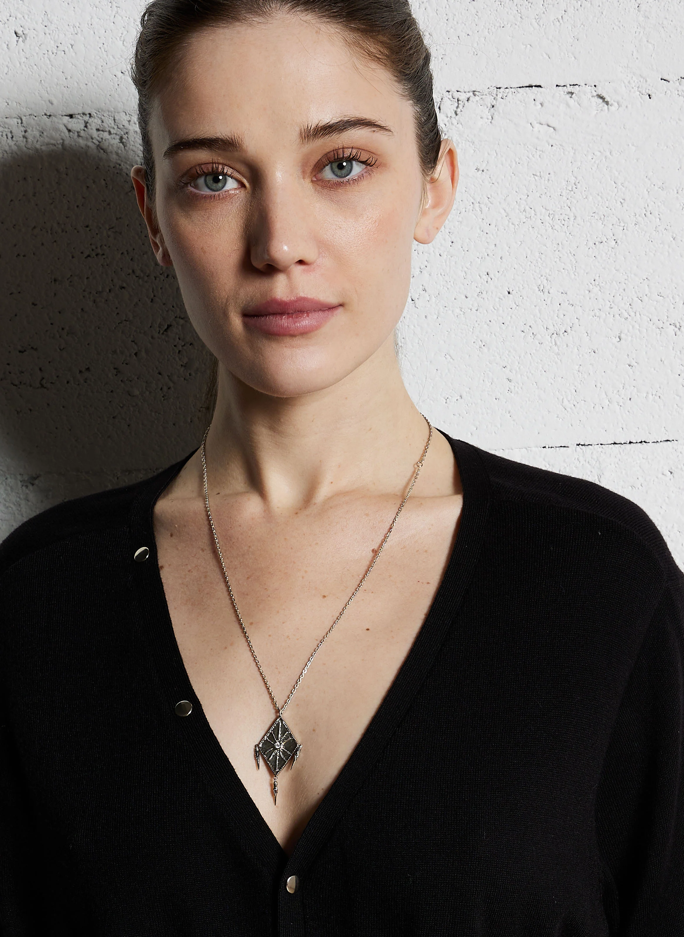 WILLOW - Collier losange ciselé| Argent