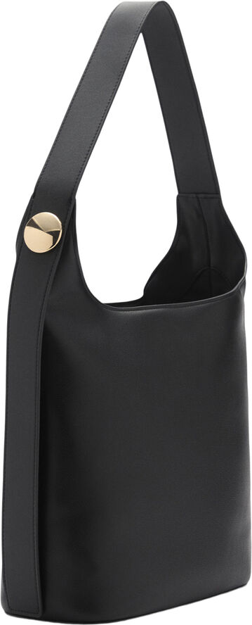 MANGO Metal detail shopper bag Black