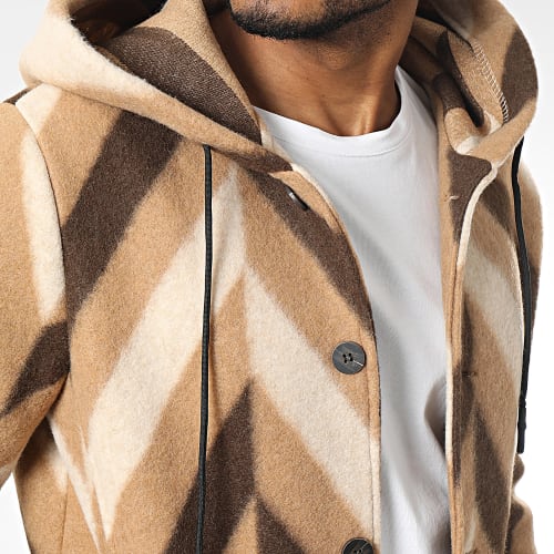 Veste Capuche Beige Marron