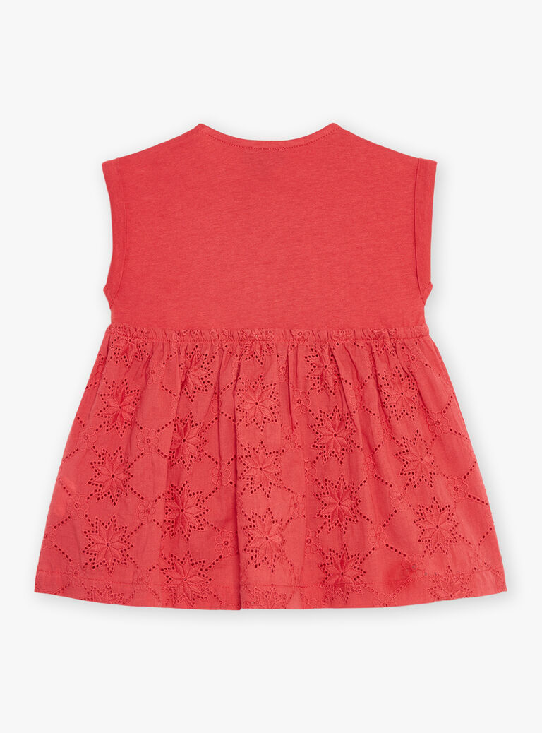 Robe bi-matière coquelicot