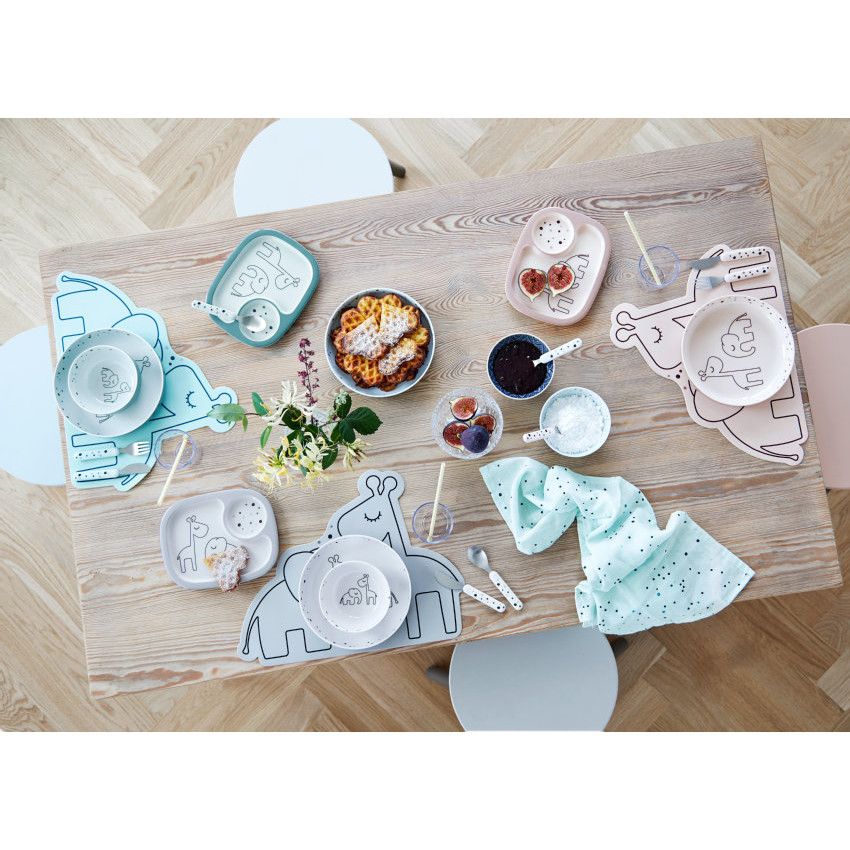 Assiette Yummy Mini Dreamy - Gris - Ecru