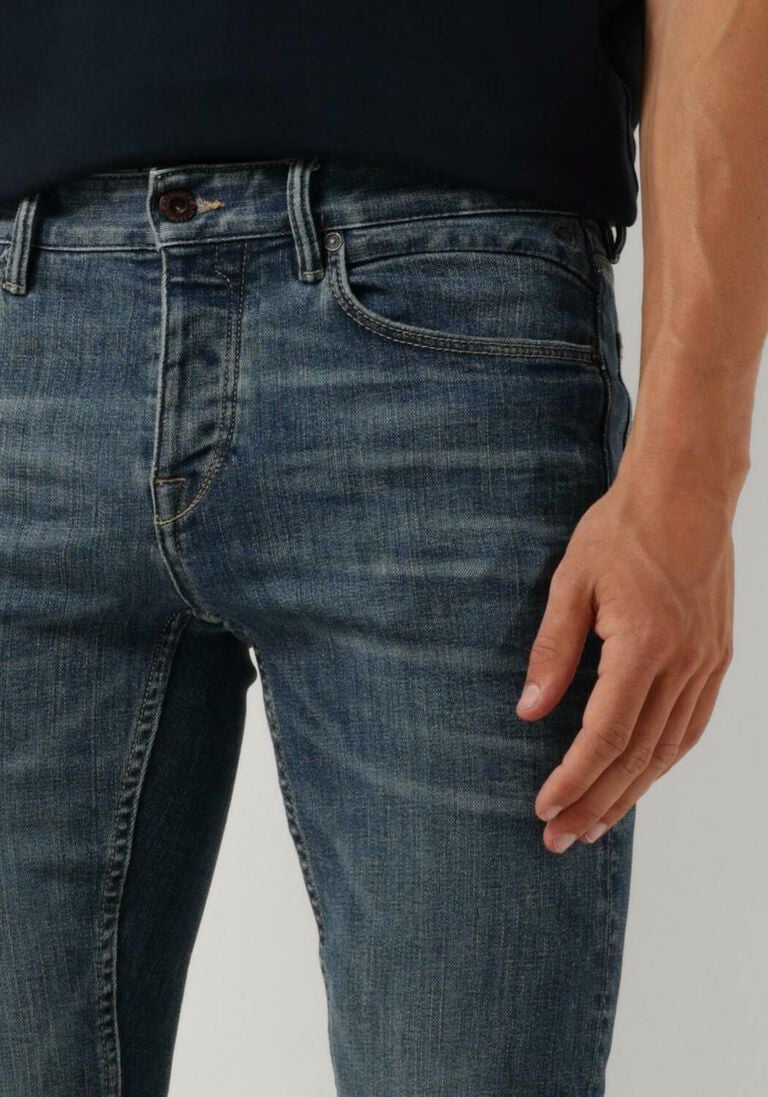 CAST IRON blauwe cast iron slim fit jeans riser slim repair gct