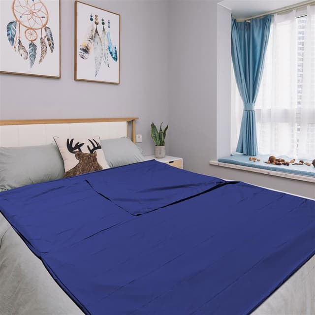 Sovepose Rejse 115x 210 cm Pude Tæppe (blå)