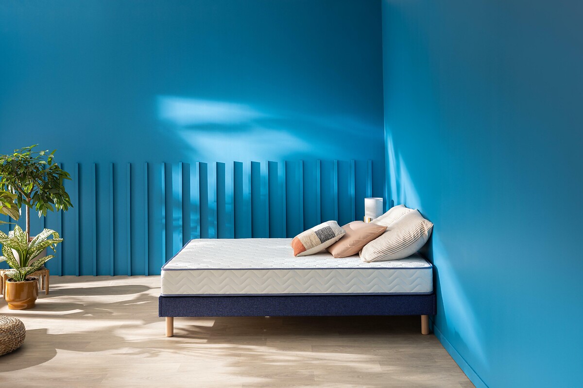 Conjunto de colchão e base de cama MERINO'S<br>Continue sorrindo