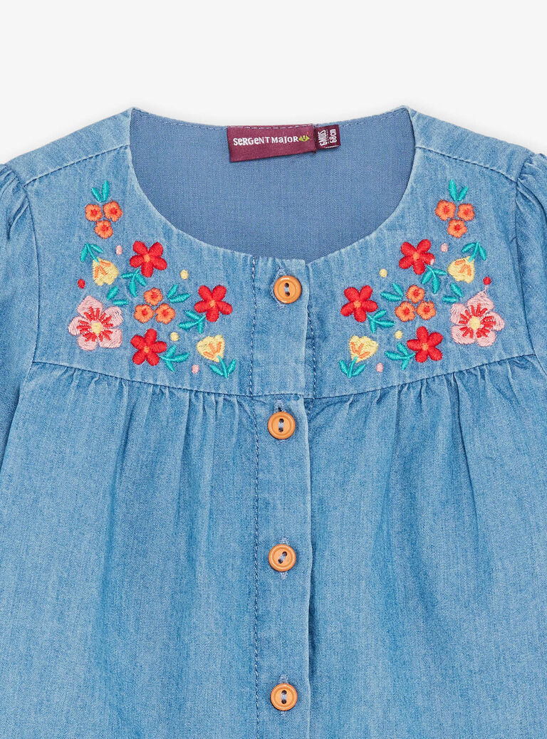 Blouse en denim léger bleu
