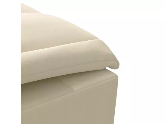 Chaise longue de massage avec traversin crème tissu