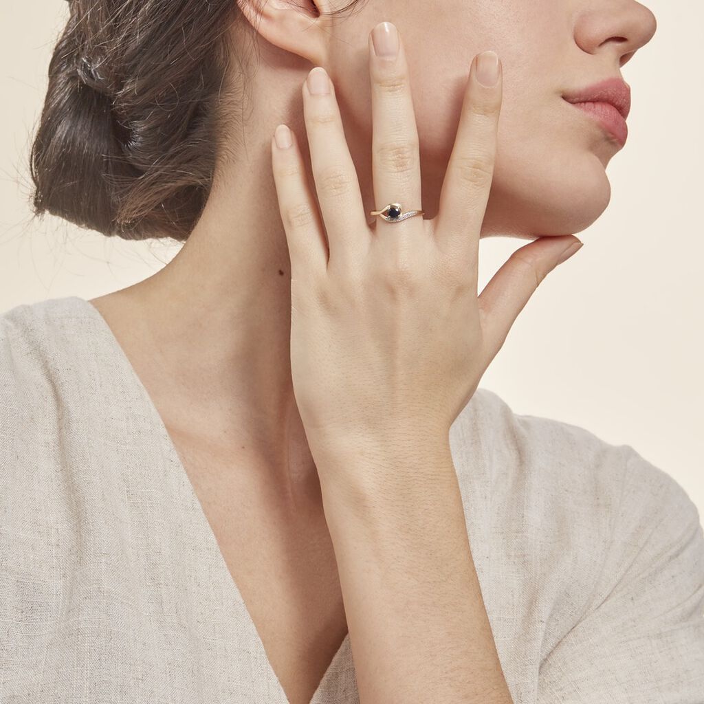 Bague Sagesse Or Jaune Saphir Et Diamant
