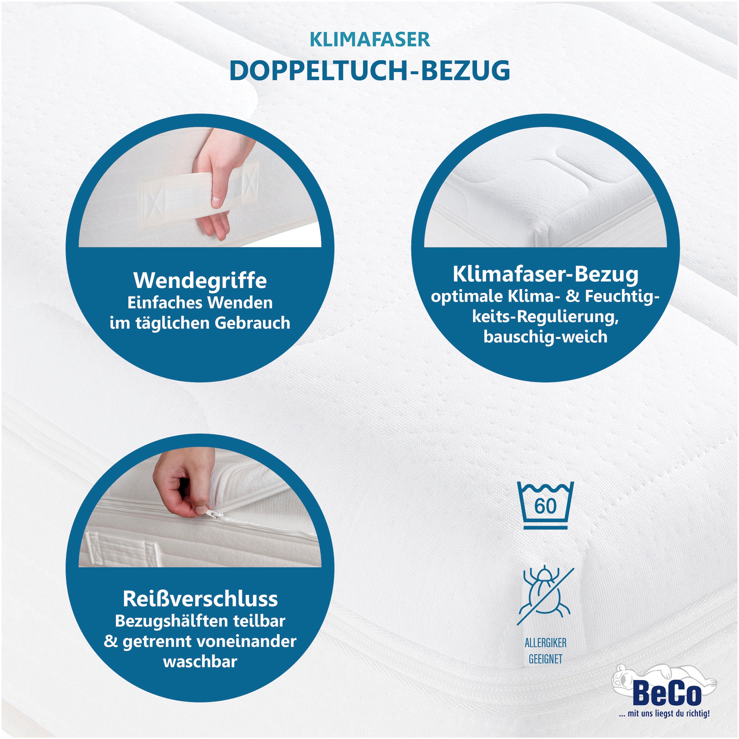 Beco Taschenfederkernmatratze »Royal Komfort KS, mit integriertem Topper« 26 cm hoch 480 Federn 1 Stk. tlg. komfortable Matratze in 90x200, 140x200 cm und weiteren Grössen