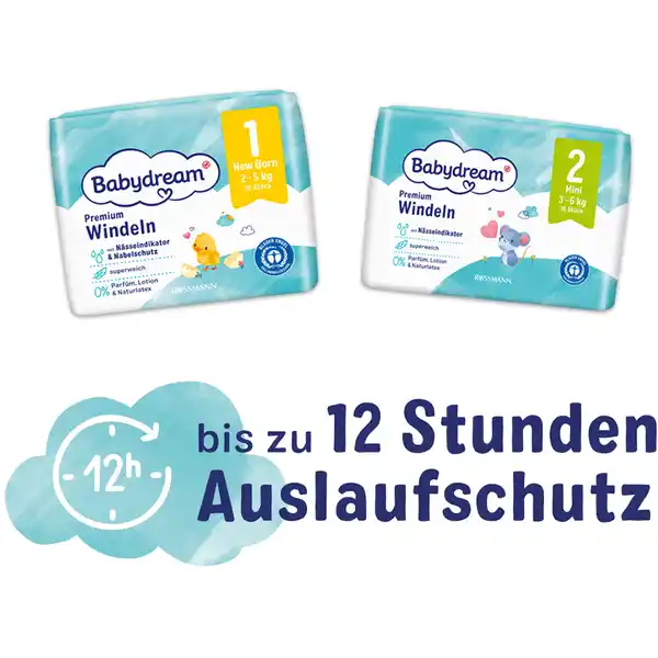 Premium Windeln Größe 2 Mini, 36 Stück, 3-6 Kg