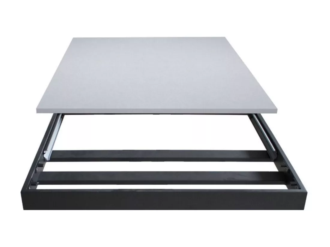 Table extensible 90x160/220 cm Cumar Frêne Blanc cadre Anthracite