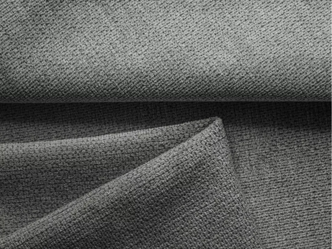 Canapé d'angle panoramique convertible en tissu chenille - éléphant - MALIE
