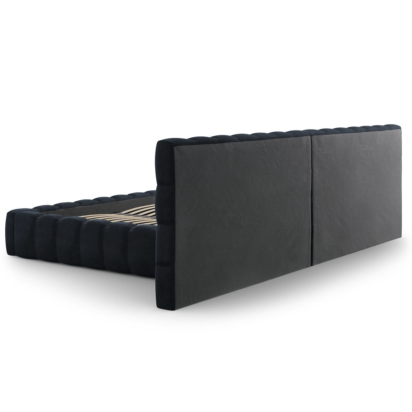 Cosmopolitan Design Lit avec coffre de rangement Bali Velours bleu foncé - 200x200 cm