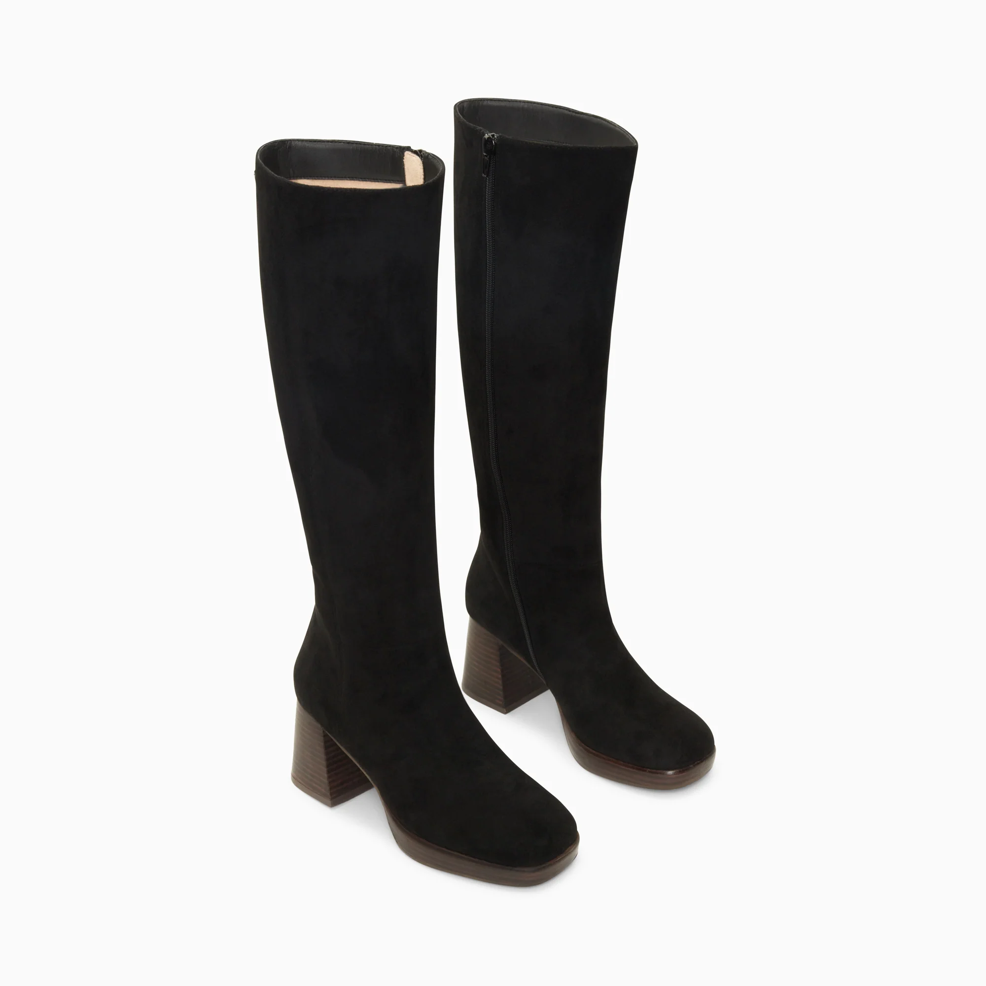 Bottes, Cuissardes-Bottes Nia noires à talon bois