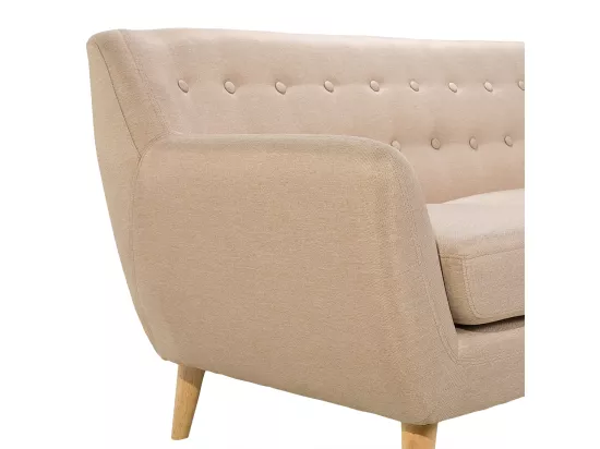 Canapé 3 places en tissu beige MOTALA