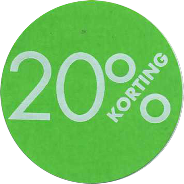 Etiket, Reclame-etiket, papier, 20% korting, permanent, ∅30mm, groen