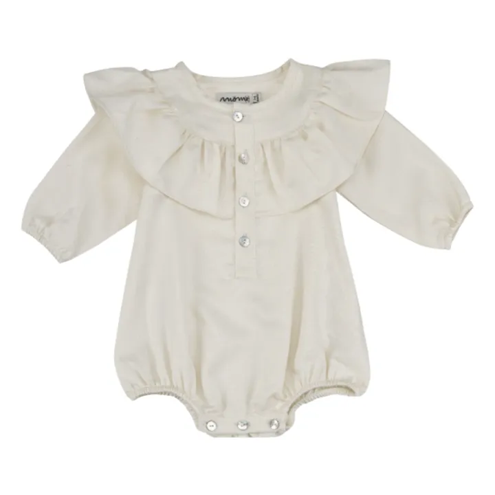 Möm(e) Barboteuse Coton Bio Volants Inês | Ecru