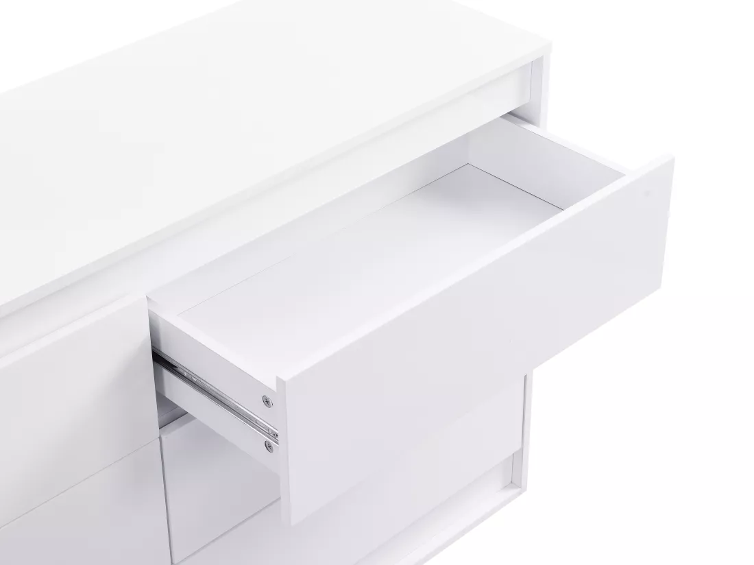 Commode 6 tiroirs - Avec LEDs - MDF - Blanc - RUKALO