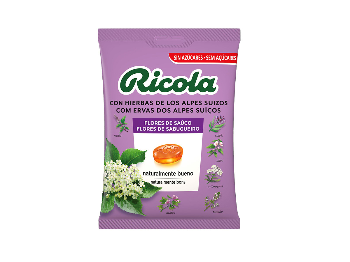 REBUÃADO SEM AÃÃCAR RICOLA FLOR SABUGUEIRO 70G