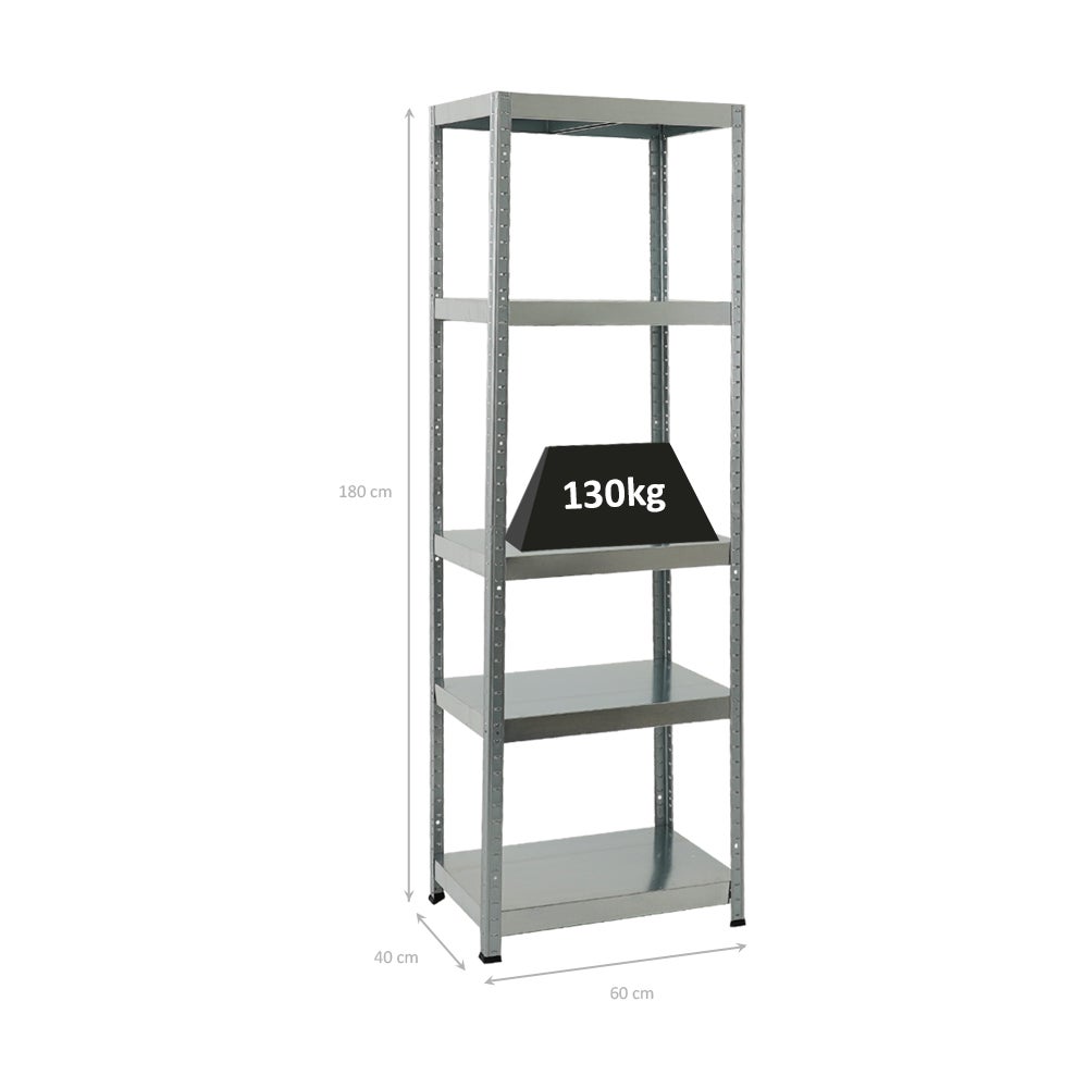 PROREGAL Heavy-Duty Stellingkast Steel Eagle HxBxD 180 x 60 x 40 cm Plankdraagvermogen 130 kg Gegalvaniseerd