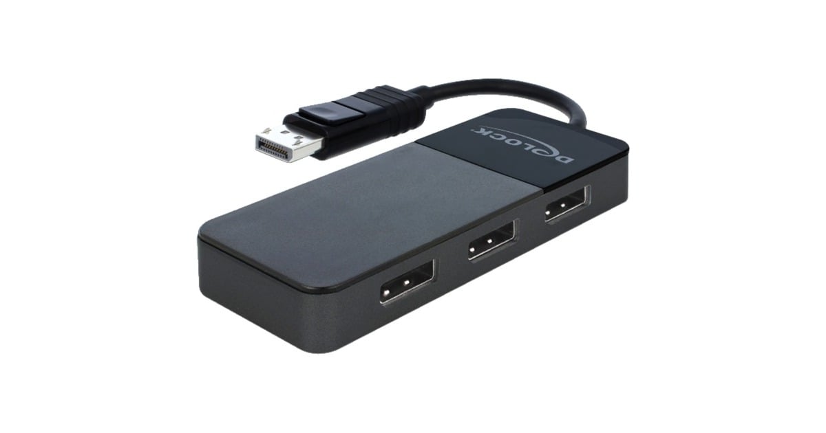 DeLOCKDisplayPort 1.4 in > 3x DisplayPort out displayport splitter  (Zwart, 0,12 meter)