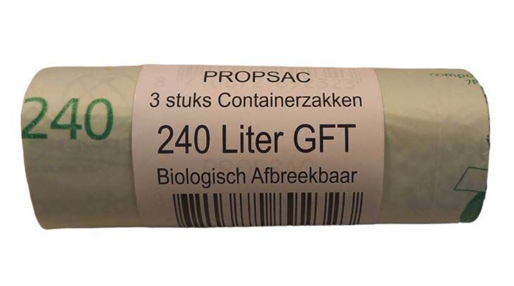 Propsac GFT Biologisch Afbreekbaar - Containerzakken - 240 l - 3 Stuks