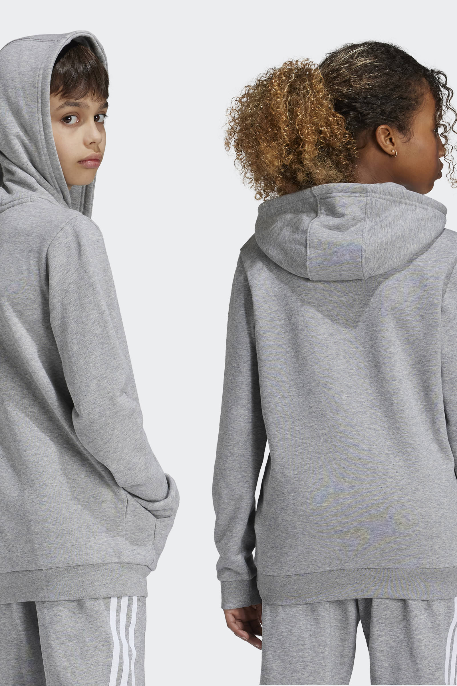 adidas hoodie Trefoil grijs melange