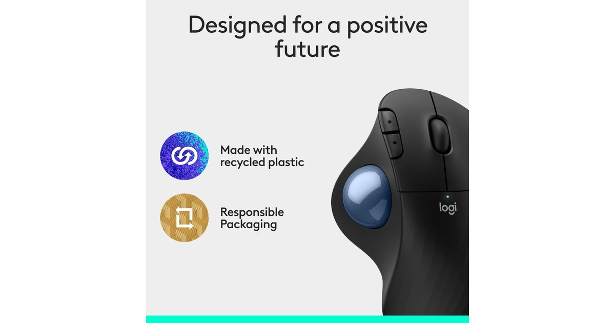 LogitechERGO M575S Wireless Trackball Mouse  (Grafiet, 400 - 2000 Dpi, Bluetooth Low Energy / 2,4 GHz USB)