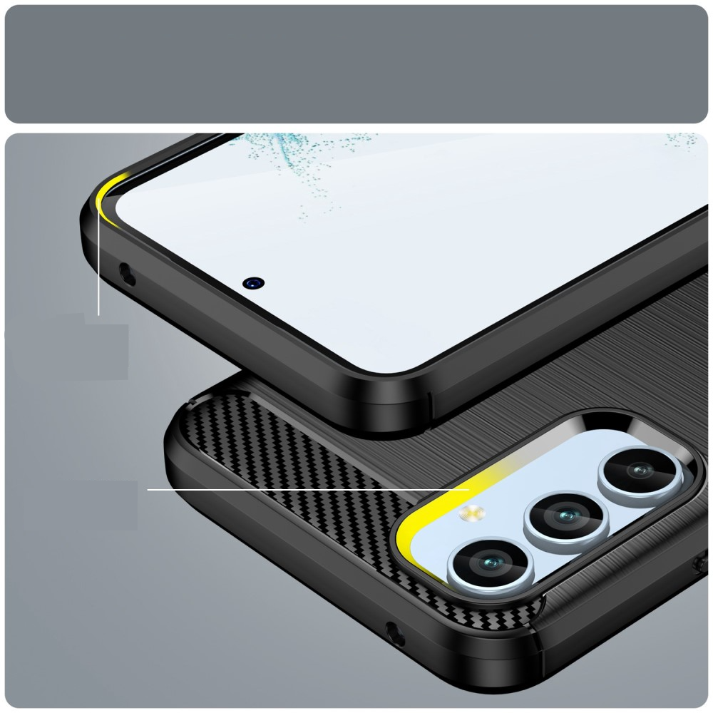Samsung Galaxy A54 5G Gummi Case Schutzhülle im Carbon Look - Schwarz