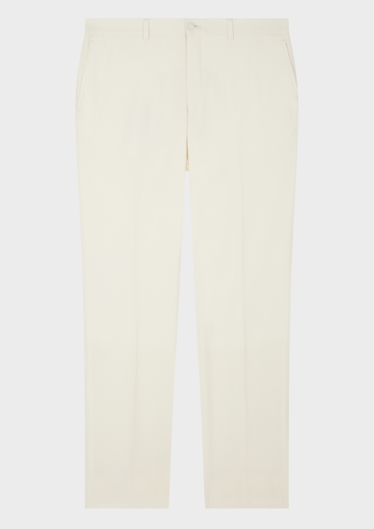 Pantalon de smoking Slim en laine unie écrue