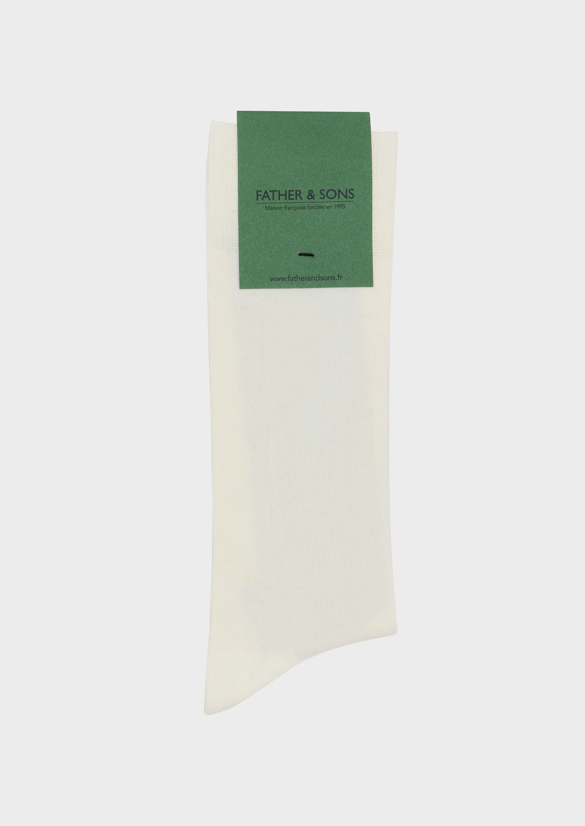 Chaussettes en coton bio mélangé uni écru