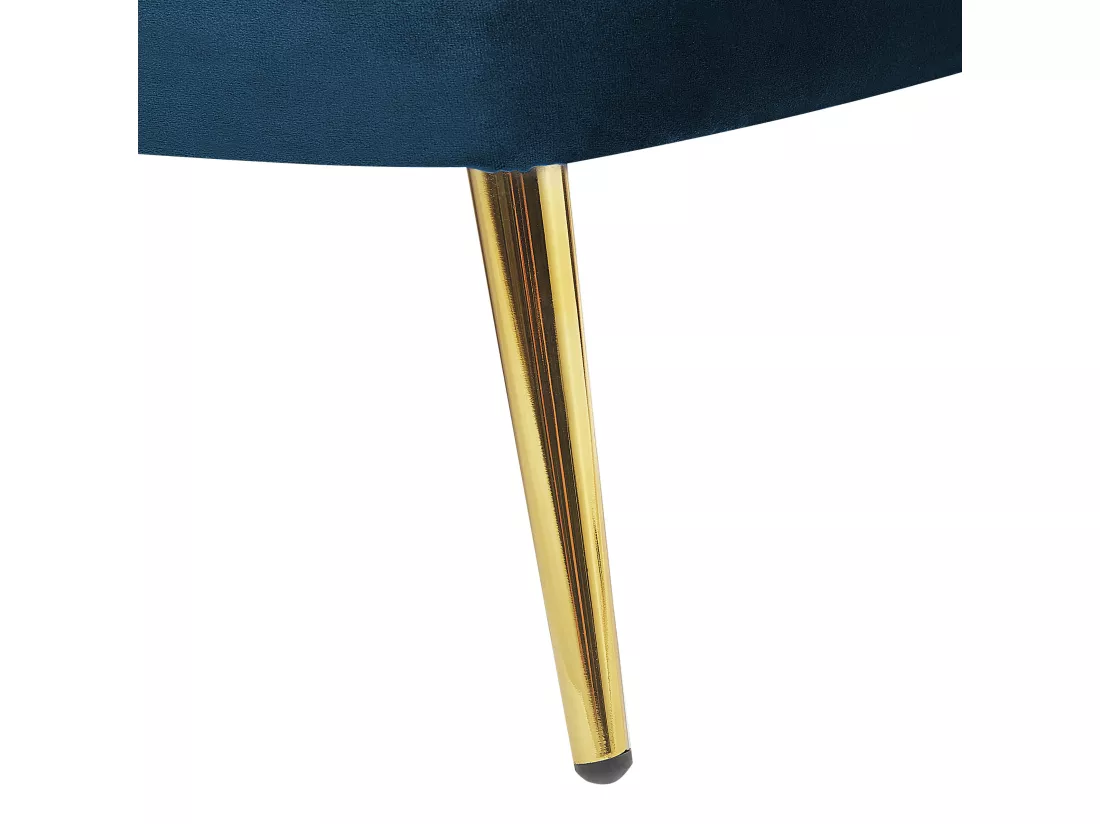 Chaise longue côté droite en velours bleu marine ALLIER