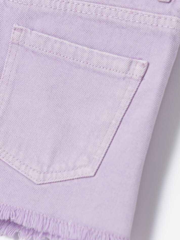 Shorts jeans rasgados - Roxo claro
