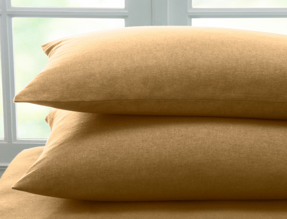 Pack de 2 taies d'oreiller-Flanelle tissé-teint