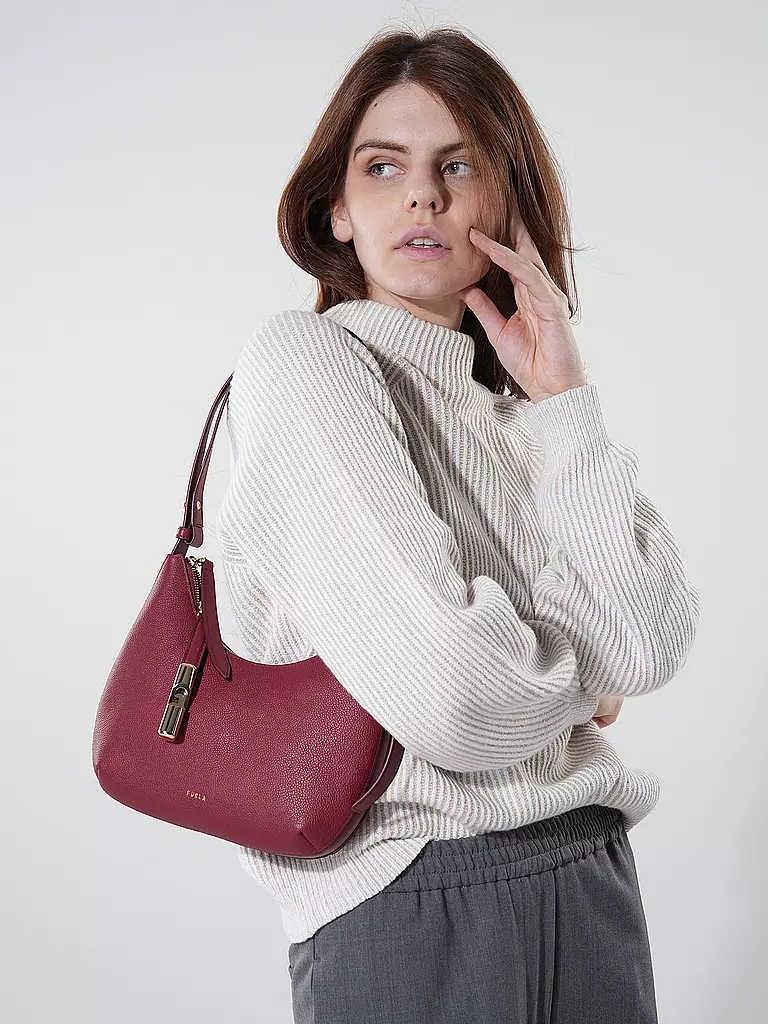 FURLA Ledertasche - Schultertasche GOCCIA Small rot