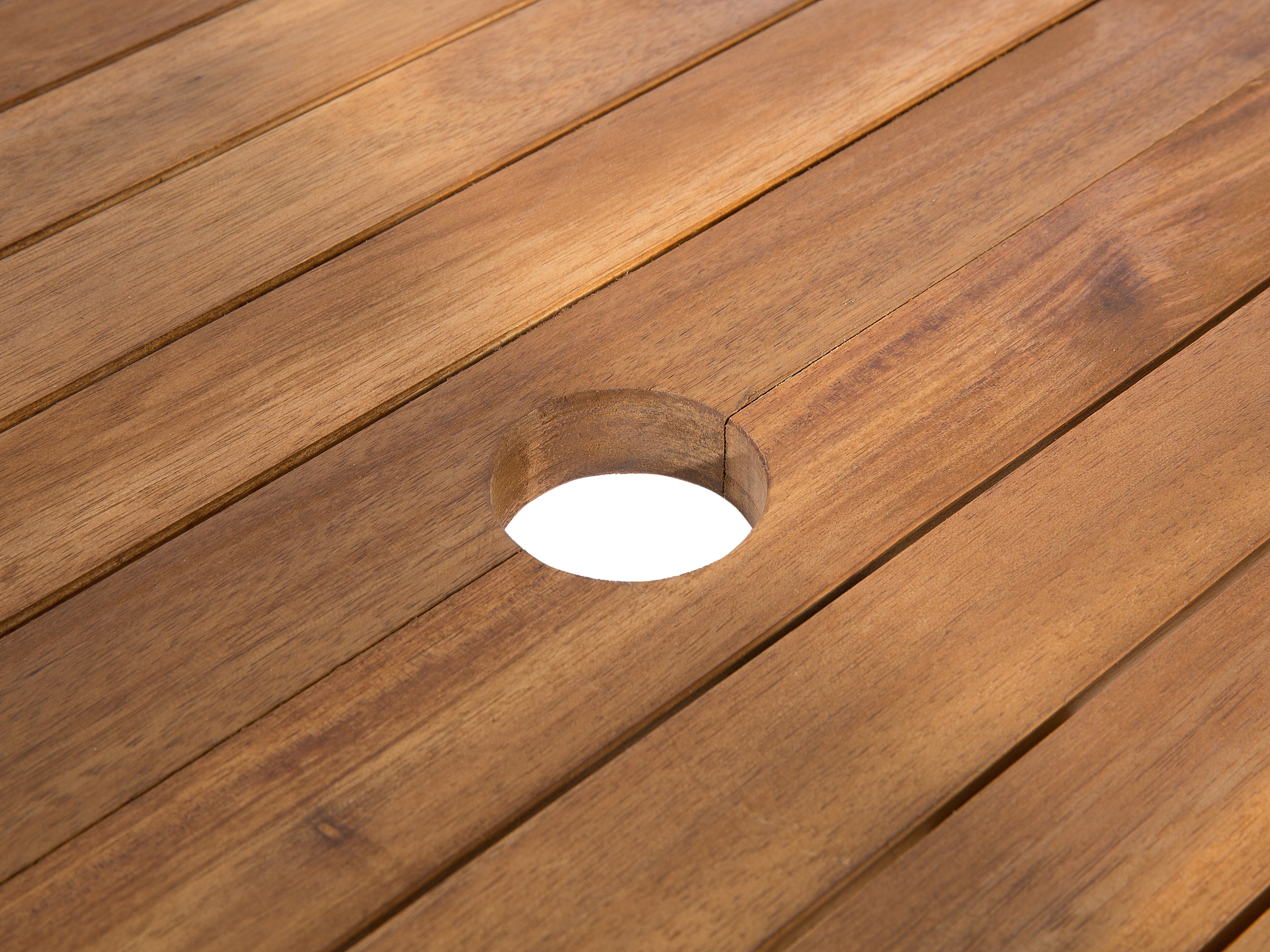 Tuinset 6-zits MAUI met parasol (12 opties) Acaciahout Lichtbruin