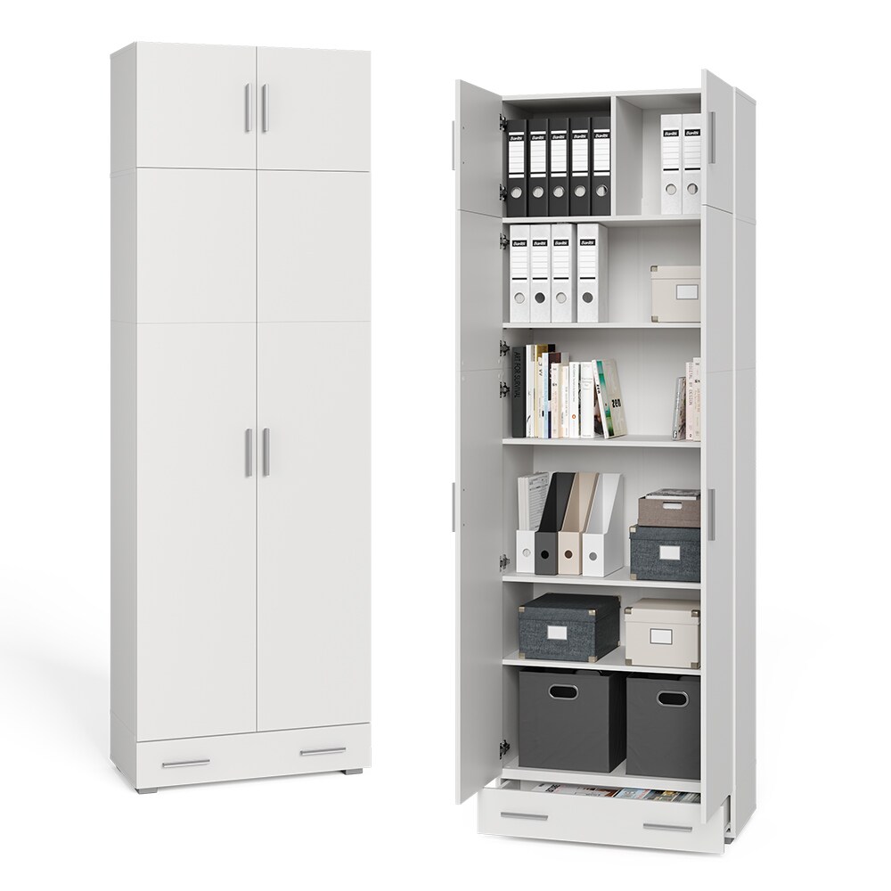 Vicco Aktenschrank Mehrzweckschrank Büroschrank Ingo Weiß/SON Aufsatz Schublade