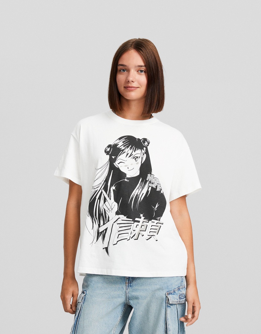 Camiseta de manga curta com estampa